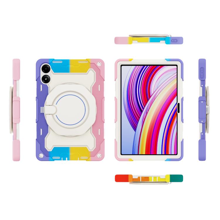适用于Redmi Pad Pro 12.1 / Pad 2 Pro Armor Portable Rotating Ring Holder Silicone Tablet Case