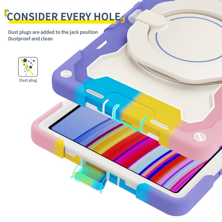 适用于Redmi Pad Pro 12.1 / Pad 2 Pro Armor Portable Rotating Ring Holder Silicone Tablet Case