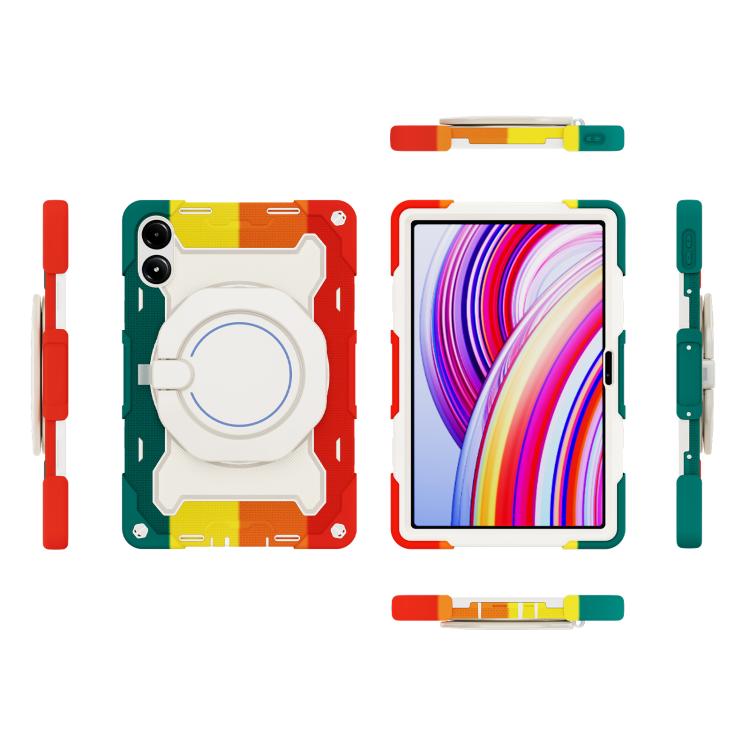 适用于Redmi Pad Pro 12.1 / Pad 2 Pro Armor Portable Rotating Ring Holder Silicone Tablet Case