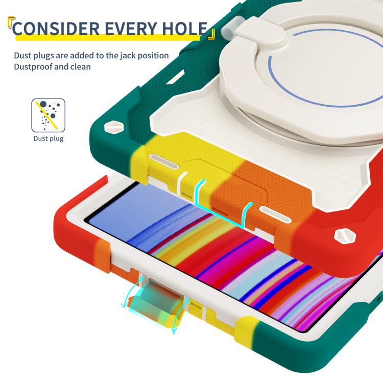 适用于Redmi Pad Pro 12.1 / Pad 2 Pro Armor Portable Rotating Ring Holder Silicone Tablet Case
