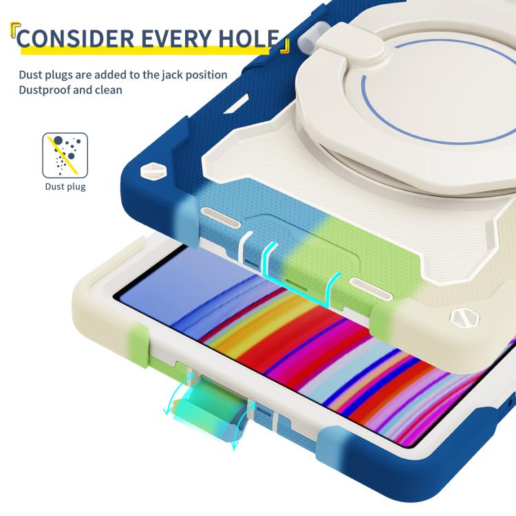 适用于Redmi Pad Pro 12.1 / Pad 2 Pro Armor Portable Rotating Ring Holder Silicone Tablet Case
