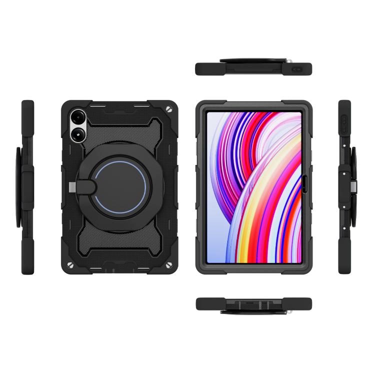 适用于Redmi Pad Pro 12.1 / Pad 2 Pro Armor Portable Rotating Ring Holder Silicone Tablet Case