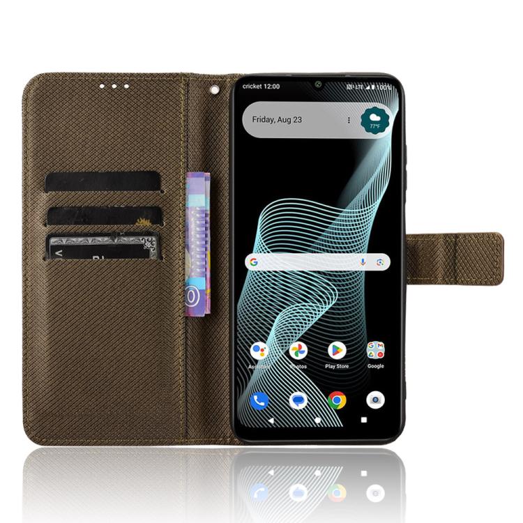 For Cricket Icon 6 Diamond Texture Leather Phone Case