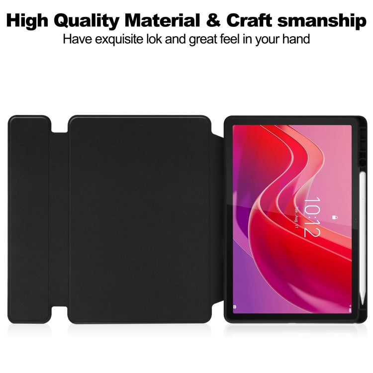 For Lenovo Tab M11/Xiaoxin Pad 11 2024 360 Rotation Transparent Smart Leather Case with Keyboard
