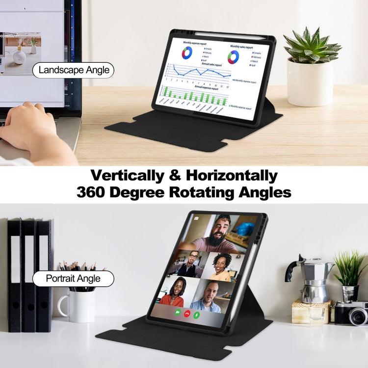 For Lenovo Tab M11/Xiaoxin Pad 11 2024 360 Rotation Transparent Smart Leather Case with Keyboard