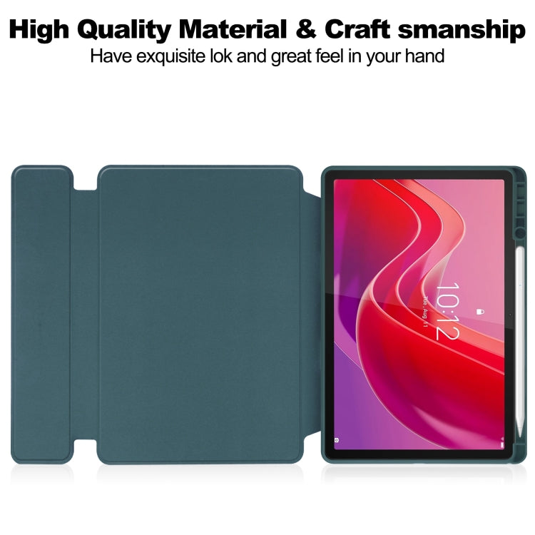 For Lenovo Tab M11/Xiaoxin Pad 11 2024 360 Rotation Transparent Smart Leather Case with Keyboard