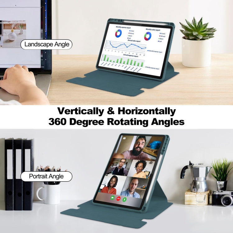 For Lenovo Tab M11/Xiaoxin Pad 11 2024 360 Rotation Transparent Smart Leather Case with Keyboard