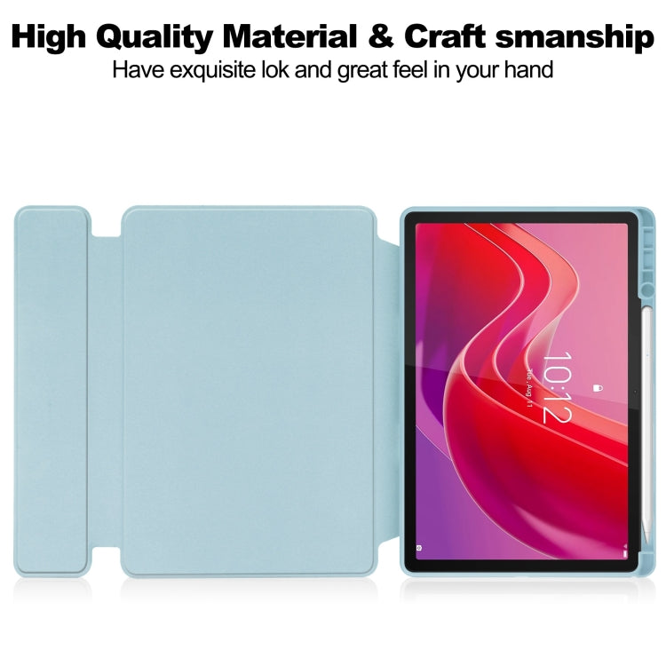 For Lenovo Tab M11/Xiaoxin Pad 11 2024 360 Rotation Transparent Smart Leather Case with Keyboard