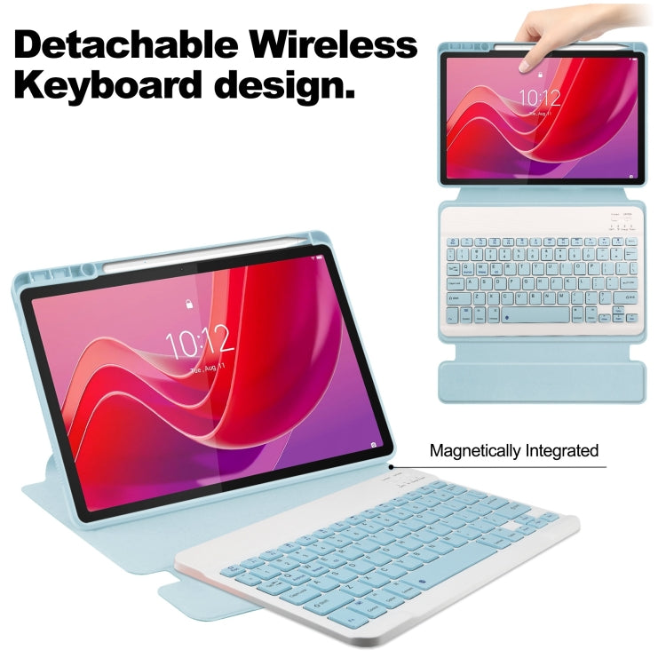 For Lenovo Tab M11/Xiaoxin Pad 11 2024 360 Rotation Transparent Smart Leather Case with Keyboard
