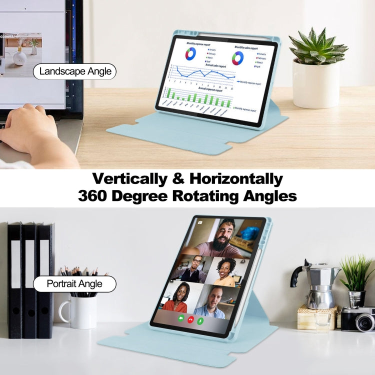 For Lenovo Tab M11/Xiaoxin Pad 11 2024 360 Rotation Transparent Smart Leather Case with Keyboard