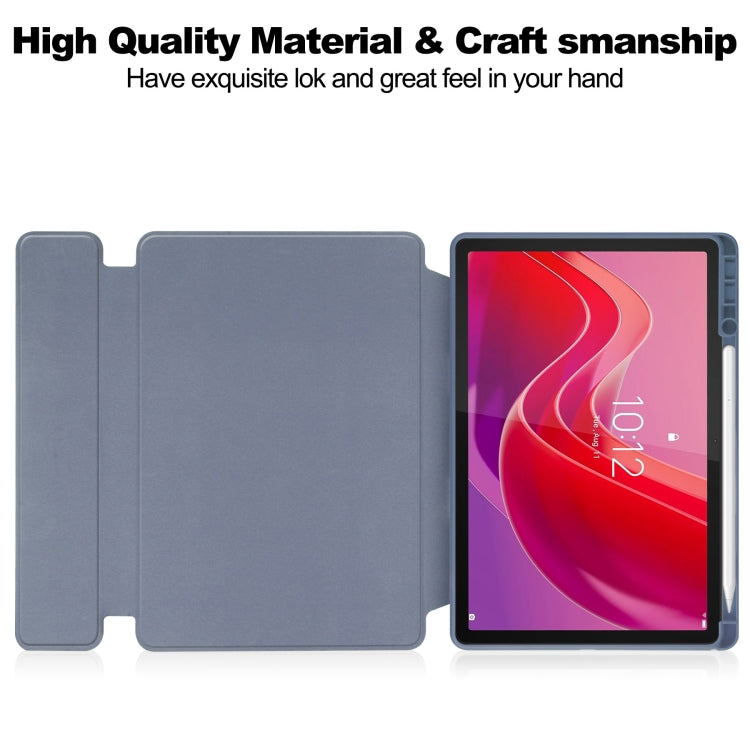 For Lenovo Tab M11/Xiaoxin Pad 11 2024 360 Rotation Transparent Smart Leather Case with Keyboard