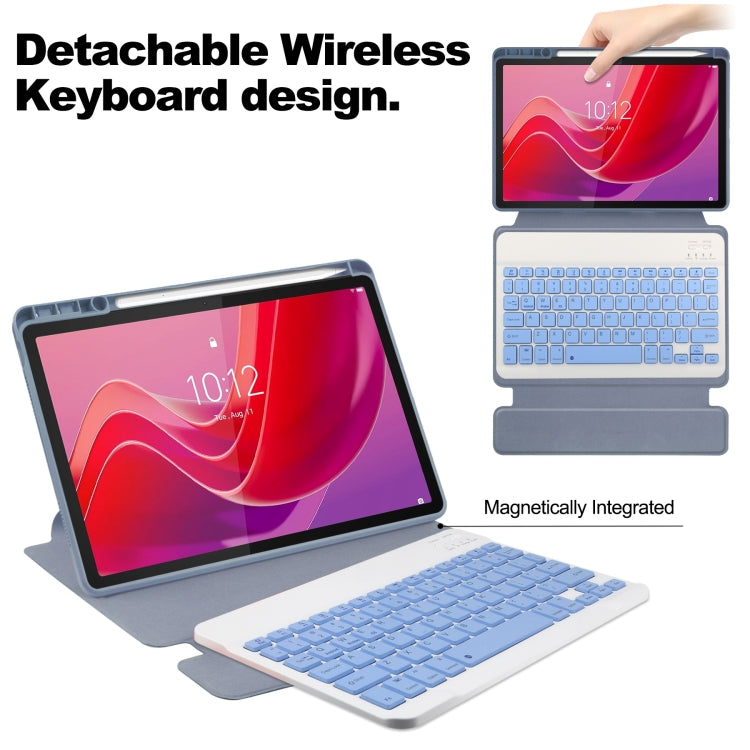 For Lenovo Tab M11/Xiaoxin Pad 11 2024 360 Rotation Transparent Smart Leather Case with Keyboard