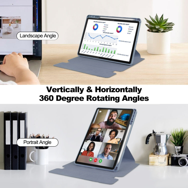 For Lenovo Tab M11/Xiaoxin Pad 11 2024 360 Rotation Transparent Smart Leather Case with Keyboard