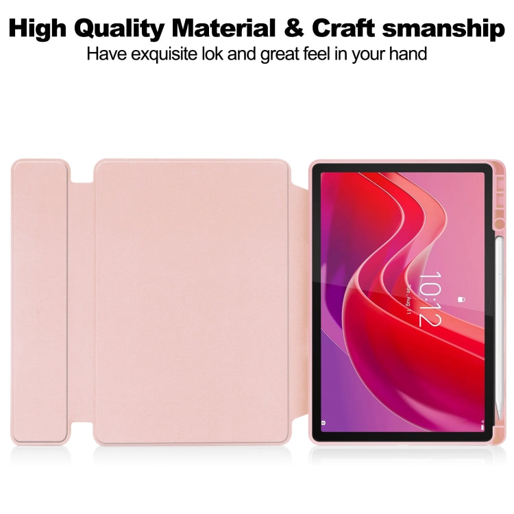 For Lenovo Tab M11/Xiaoxin Pad 11 2024 360 Rotation Transparent Smart Leather Case with Keyboard