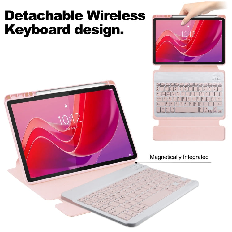 For Lenovo Tab M11/Xiaoxin Pad 11 2024 360 Rotation Transparent Smart Leather Case with Keyboard