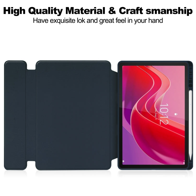 For Lenovo Tab M11/Xiaoxin Pad 11 2024 360 Rotation Transparent Smart Leather Case with Keyboard
