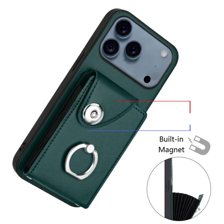 For iPhone 17 Pro Max Organ Card Bag Ring Holder Phone Case with Long Lanyard