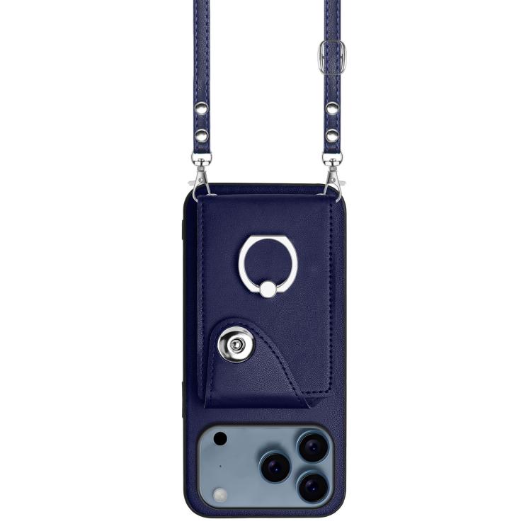 For iPhone 17 Pro Max Organ Card Bag Ring Holder Phone Case with Long Lanyard