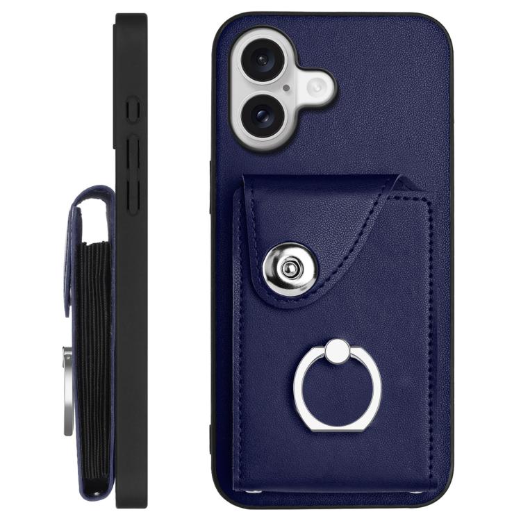 For iPhone 17 Organ Card Bag Ring Holder Phone Case with Long Lanyard