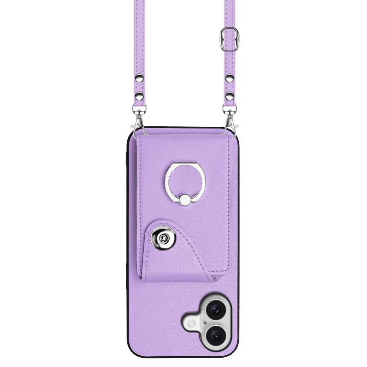 For iPhone 17 Organ Card Bag Ring Holder Phone Case with Long Lanyard