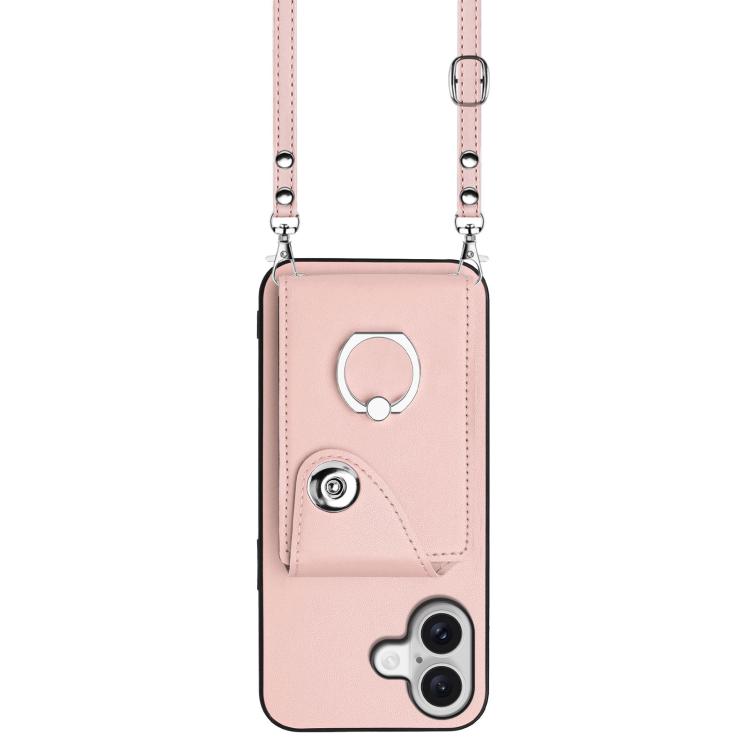 For iPhone 17 Organ Card Bag Ring Holder Phone Case with Long Lanyard
