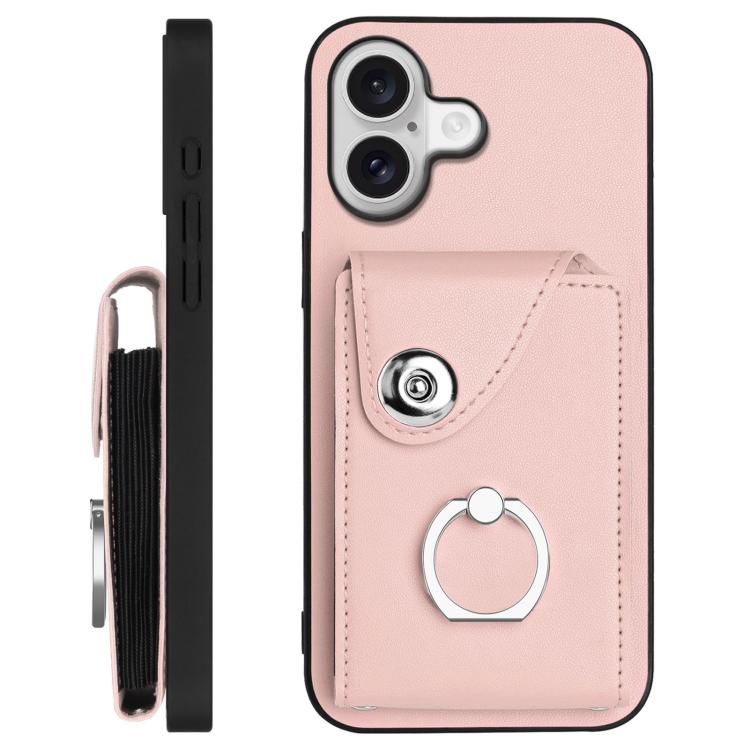 For iPhone 17 Organ Card Bag Ring Holder Phone Case with Long Lanyard