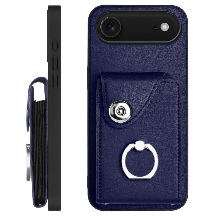 For iPhone Air Organ Card Bag Ring Holder Phone Case with Long Lanyard