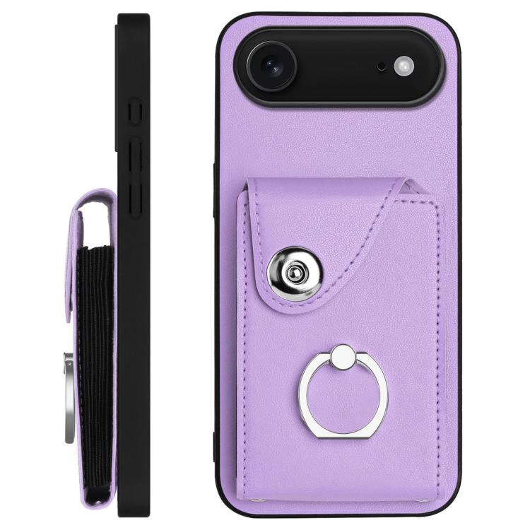 For iPhone Air Organ Card Bag Ring Holder Phone Case with Long Lanyard