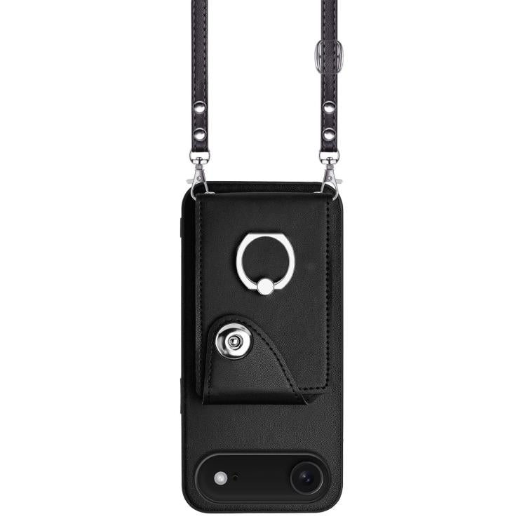 For iPhone Air Organ Card Bag Ring Holder Phone Case with Long Lanyard