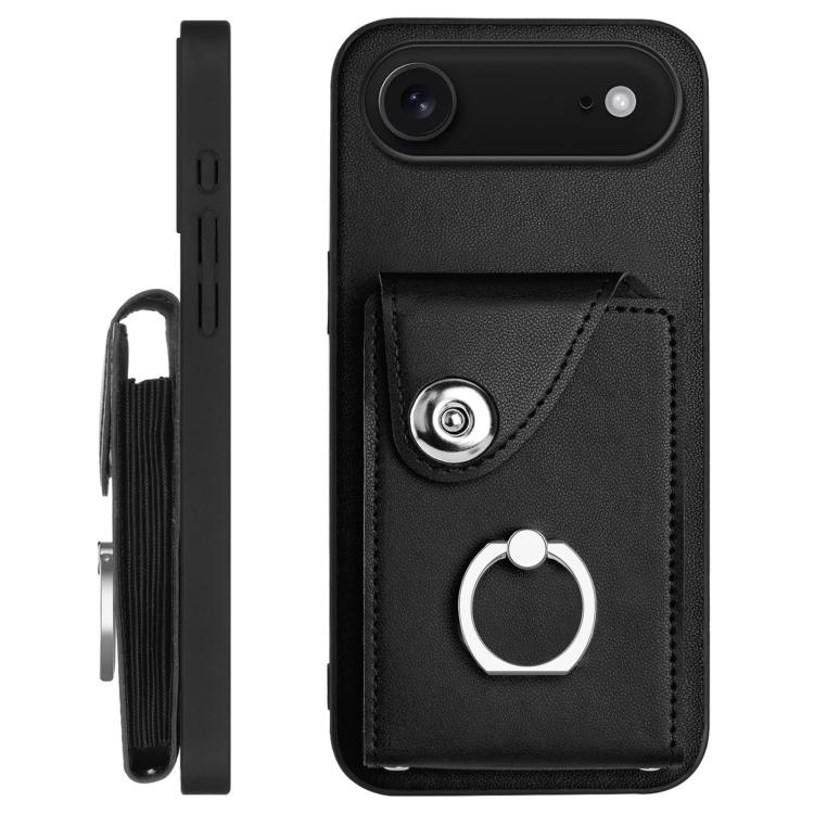 For iPhone Air Organ Card Bag Ring Holder Phone Case with Long Lanyard