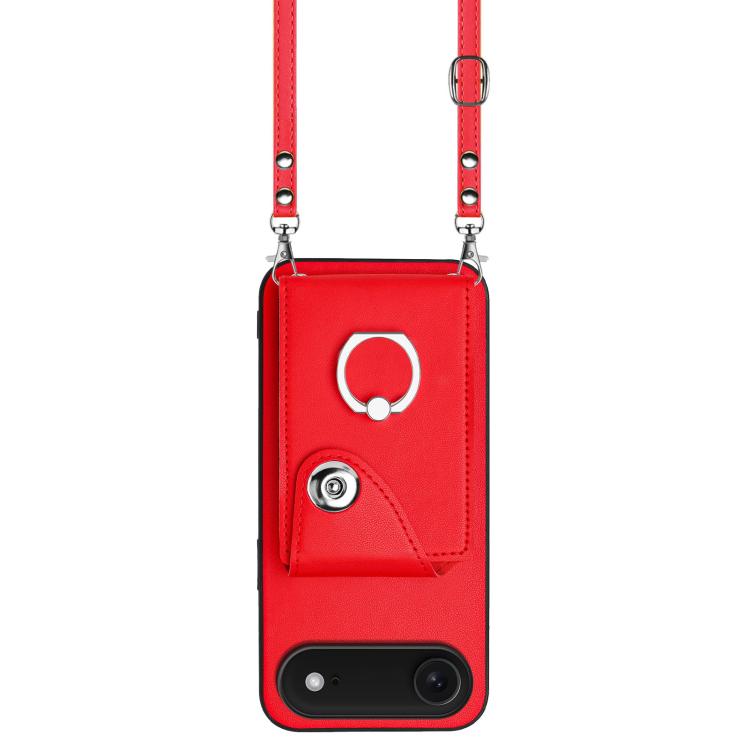 For iPhone Air Organ Card Bag Ring Holder Phone Case with Long Lanyard