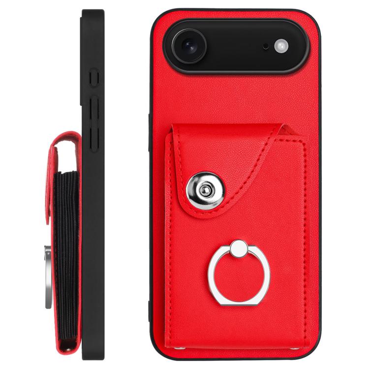 For iPhone Air Organ Card Bag Ring Holder Phone Case with Long Lanyard