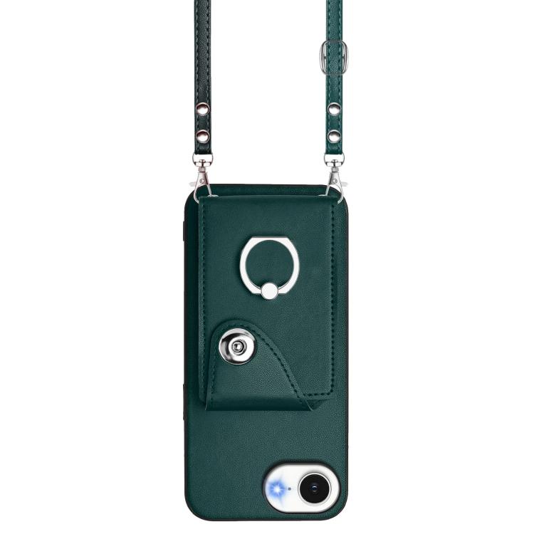For iPhone 17e / 16e Organ Card Bag Ring Holder Phone Case with Long Lanyard