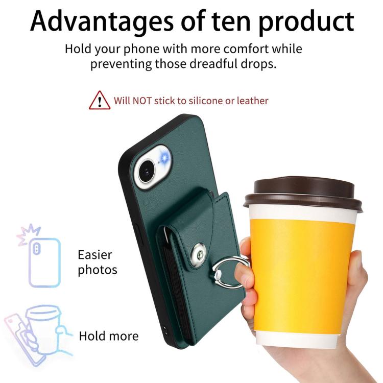 For iPhone 17e / 16e Organ Card Bag Ring Holder Phone Case with Long Lanyard