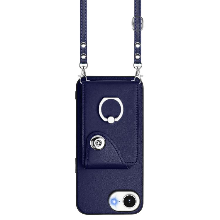 For iPhone 17e / 16e Organ Card Bag Ring Holder Phone Case with Long Lanyard