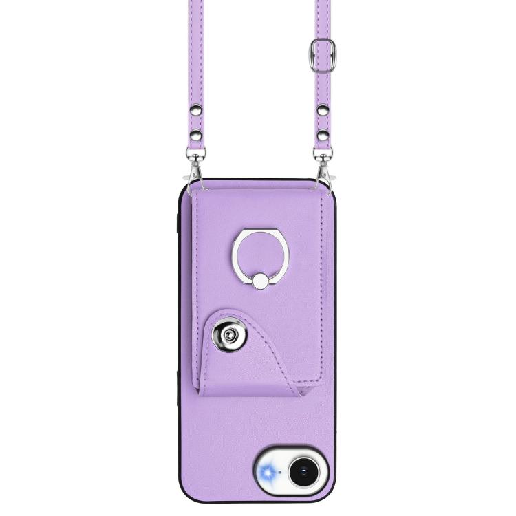 For iPhone 17e / 16e Organ Card Bag Ring Holder Phone Case with Long Lanyard