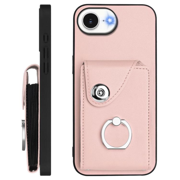 For iPhone 17e / 16e Organ Card Bag Ring Holder Phone Case with Long Lanyard