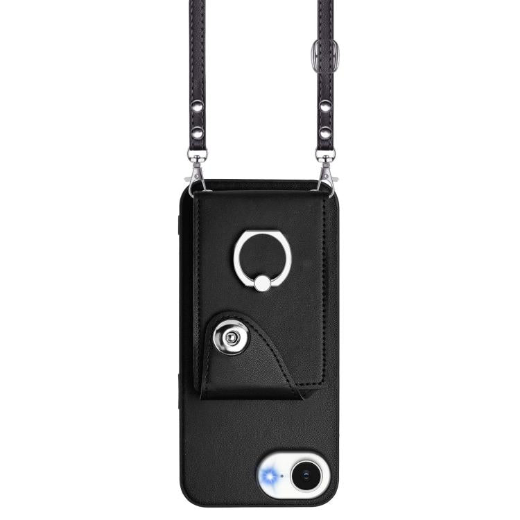For iPhone 17e / 16e Organ Card Bag Ring Holder Phone Case with Long Lanyard
