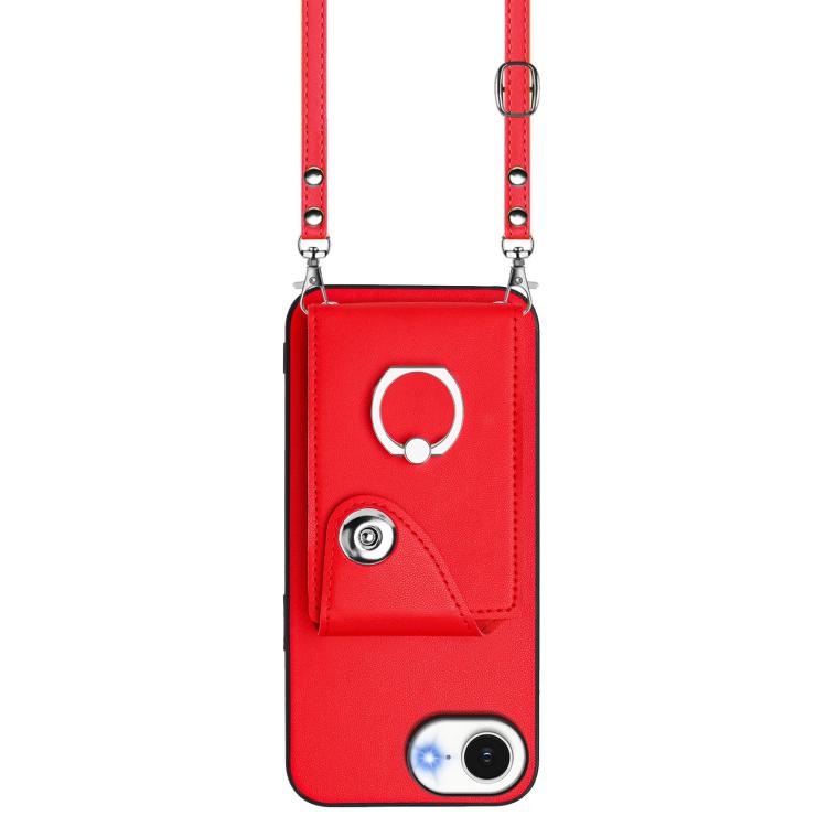 For iPhone 17e / 16e Organ Card Bag Ring Holder Phone Case with Long Lanyard