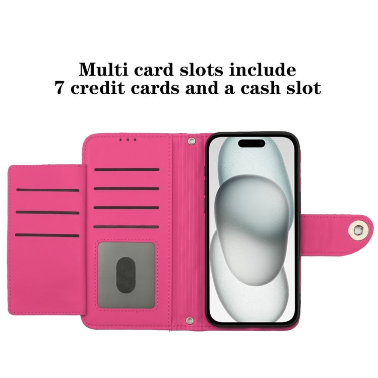 For iPhone 8 Plus / 7 Plus / 6s Plus Rhombic Texture Flip Leather Phone Case with Lanyard