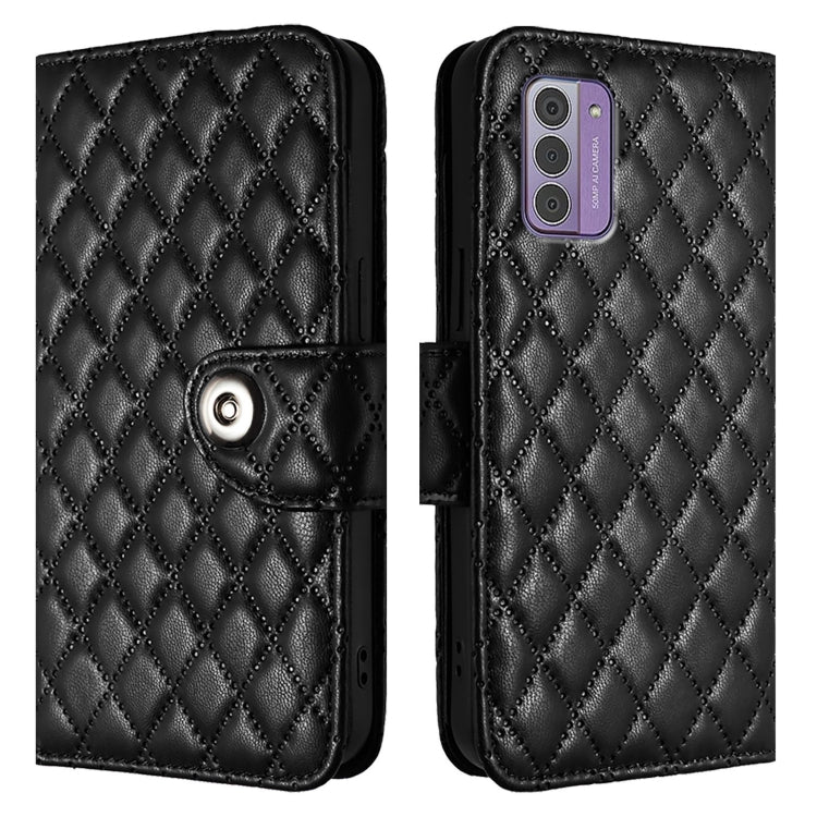 For Nokia G42 / G310 Rhombic Texture Flip Leather Phone Case with Lanyard