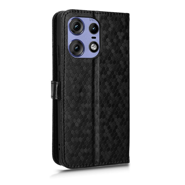 For Motorola Edge 50 Pro Honeycomb Dot Texture Leather Phone Case
