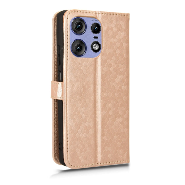 For Motorola Edge 50 Pro Honeycomb Dot Texture Leather Phone Case
