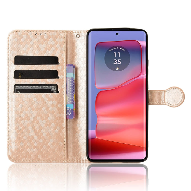 For Motorola Edge 50 Pro Honeycomb Dot Texture Leather Phone Case