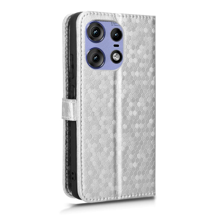 For Motorola Edge 50 Pro Honeycomb Dot Texture Leather Phone Case