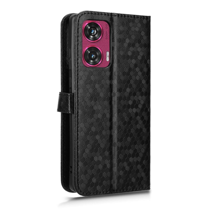 For Motorola Edge 50 Fusion Honeycomb Dot Texture Leather Phone Case