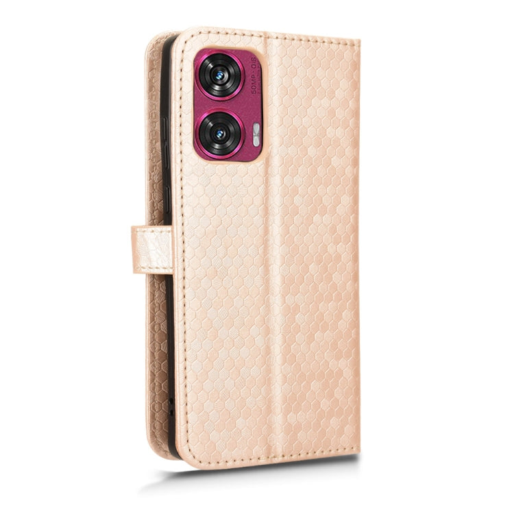 For Motorola Edge 50 Fusion Honeycomb Dot Texture Leather Phone Case