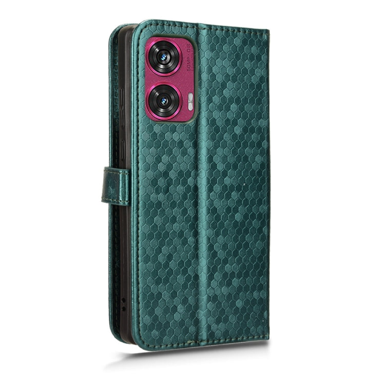 For Motorola Edge 50 Fusion Honeycomb Dot Texture Leather Phone Case