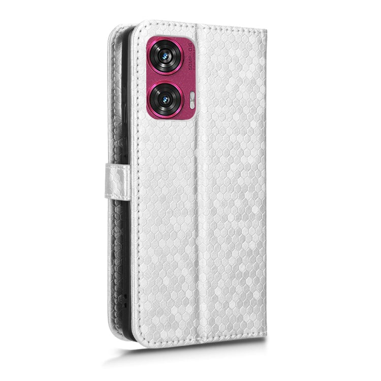 For Motorola Edge 50 Fusion Honeycomb Dot Texture Leather Phone Case