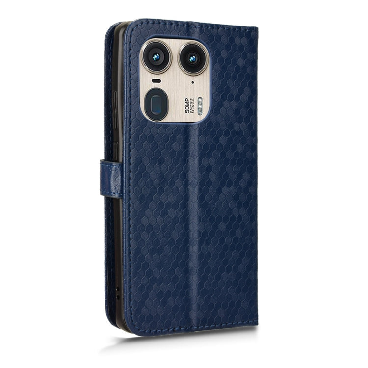 For Motorola Edge 50 Ultra Honeycomb Dot Texture Leather Phone Case